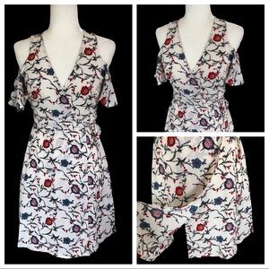 WRAP Summer Dress Cold Shoulder Floral size Small Lush